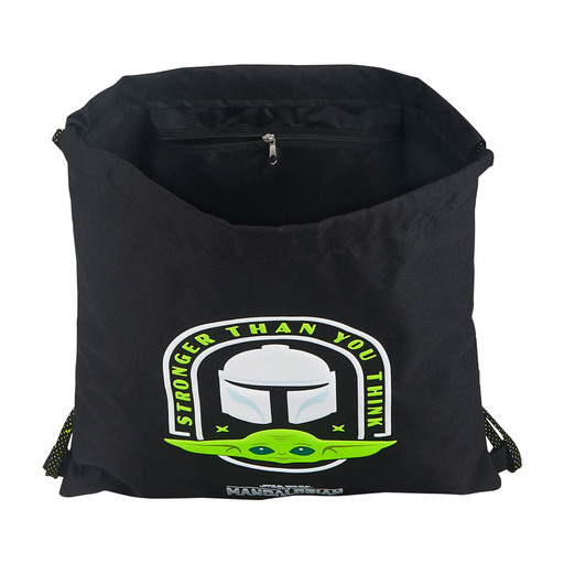  Safta 612041196, Mochila Saco Unisex Niños, Negro/verde Flúor, Único