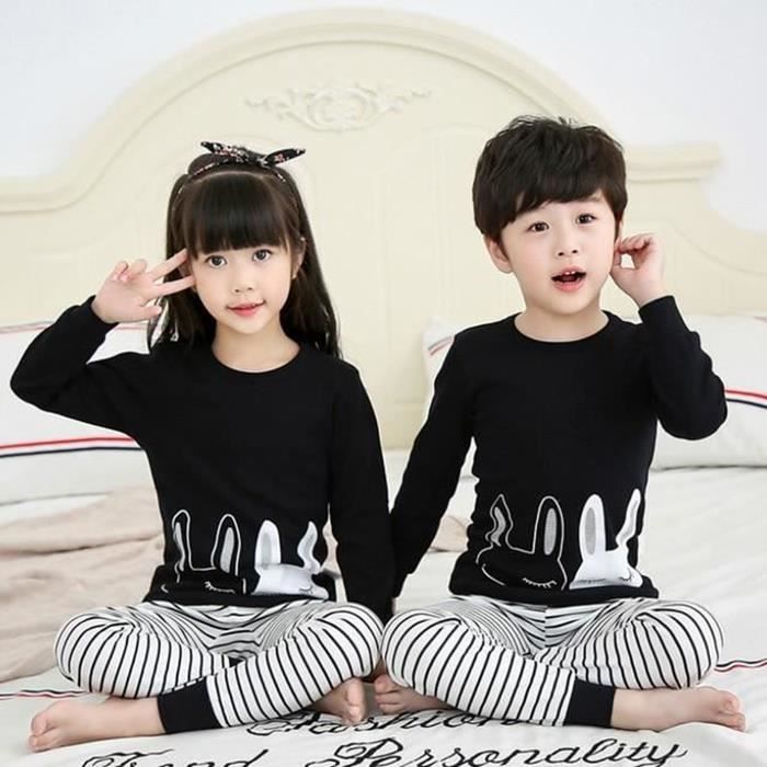 FUNMOON Girls and Boys Baby Pyjamas Children's Winter Cotton Sets Kids Homewear Children's Clothing - Color Photo