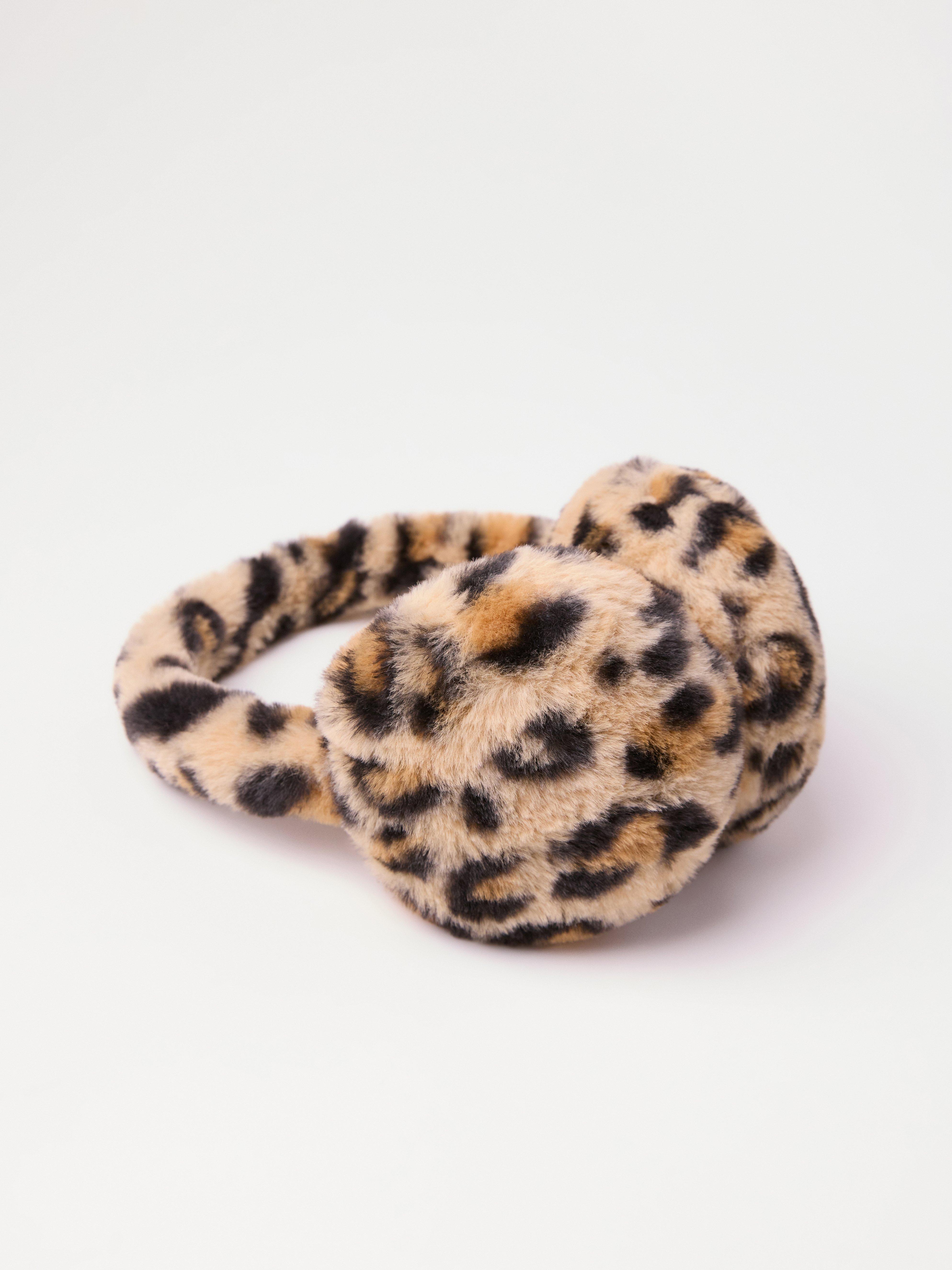 Cache-oreilles en fausse fourrure noire