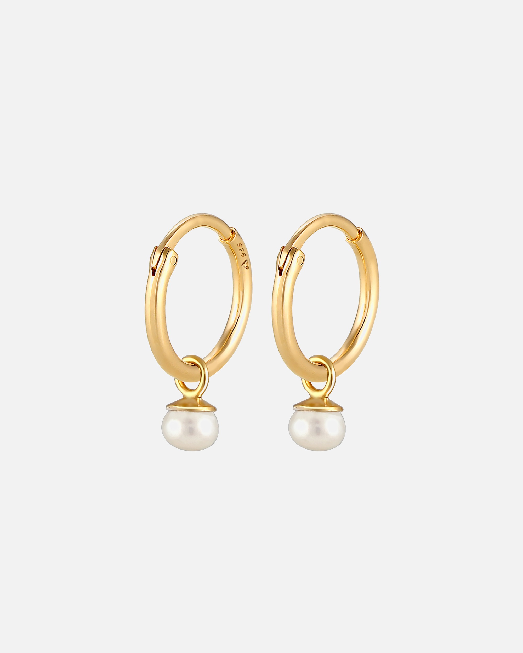 Elli PREMIUM Elli PREMIUM Boucles d'oreilles Femmes Créoles Intemporel Fin Tendance avec perle de culture d'eau douce en argent sterling 925 plaqué or