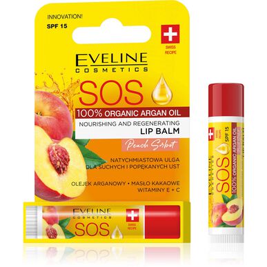 Eveline SOS leppepomade pleiende ferskensorbet beskyttende leppepomade 4,5 ml 4,5 ml