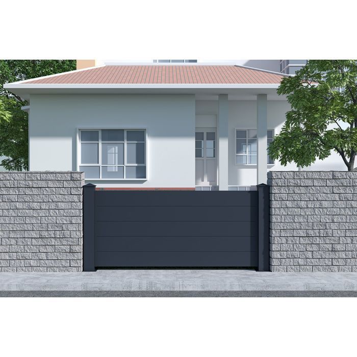 Gartenzaun - CASANOOV - NIESEN - 1,9m H.90cm - Grau Anthrazit - Aluminium
