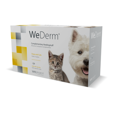 Wepharm kompletterande foder för hundar och katter, hudstöd, 240 kapslar.