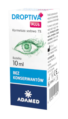 Droptiva Plus, Nawilżające krople do oczu, 1% karmeloza sodowa