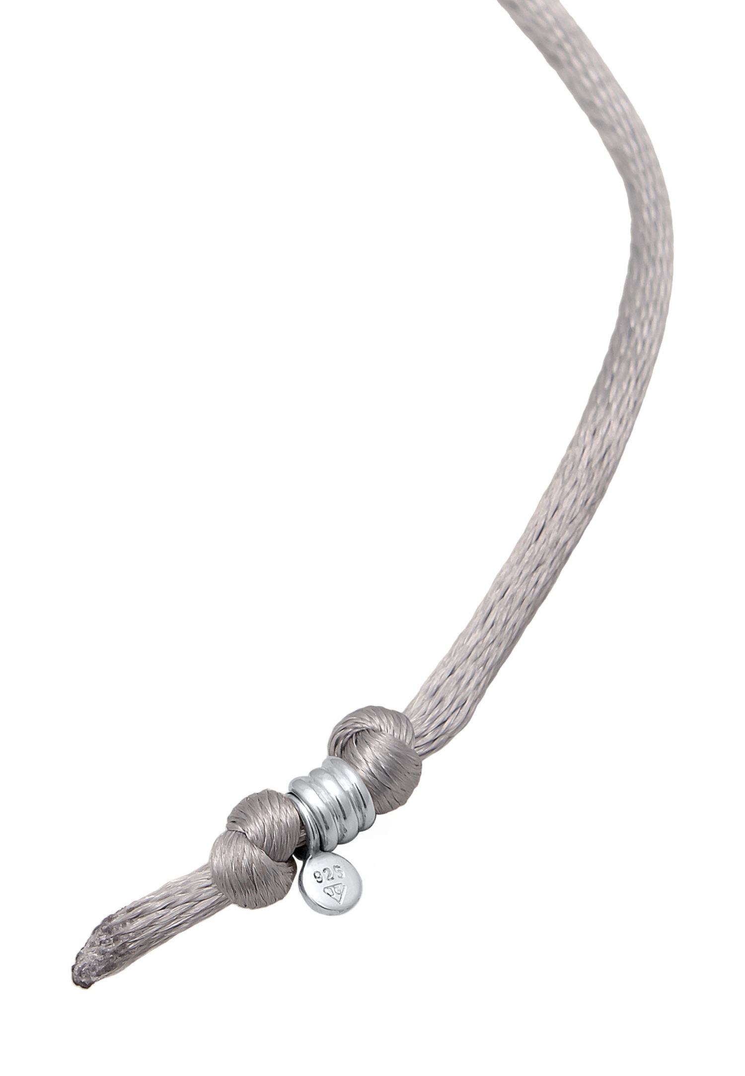 Elli Femmes Choker Goutte Pendentif avec satin gris en Argent Sterling 925