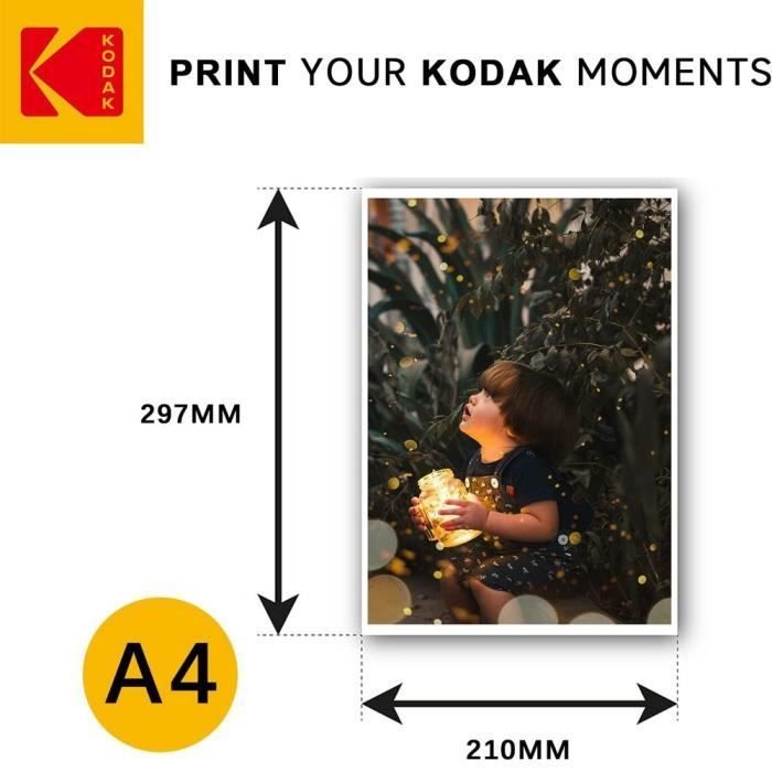 KODAK 9891264 - 50 vellen glanzend fotopapier van 180 g/m², A4-formaat (21 x 29,7 cm), inkjetprinten