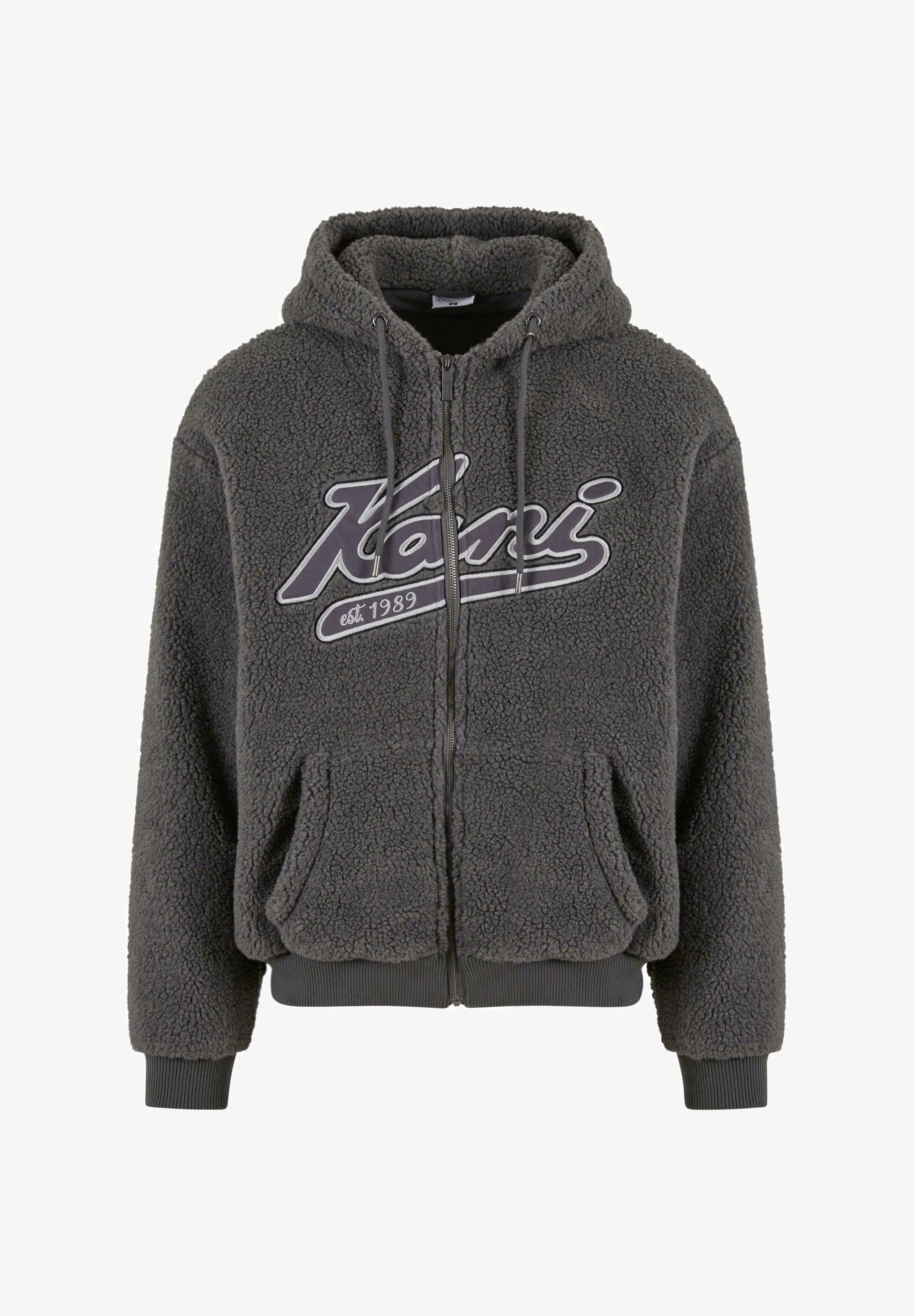 Karl Kani VARSITY TEDDY ZIP - Fleecejacke - grau