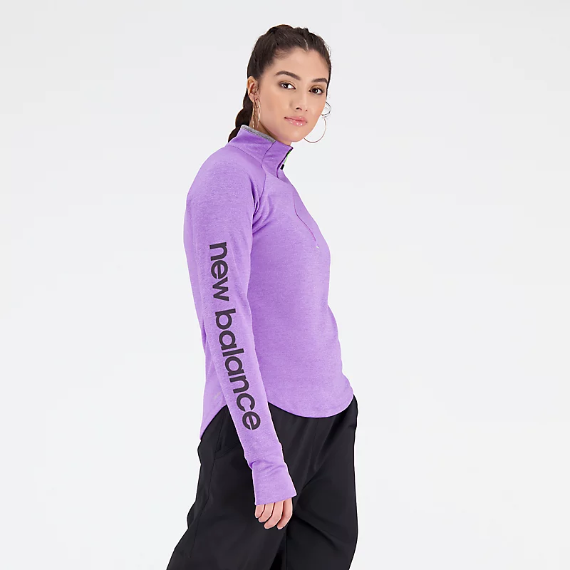 Impact Run AT Damen-Kapuzenpullover mit durchgehendem Reißverschluss in ELECTRIC PURPLE MEATHER