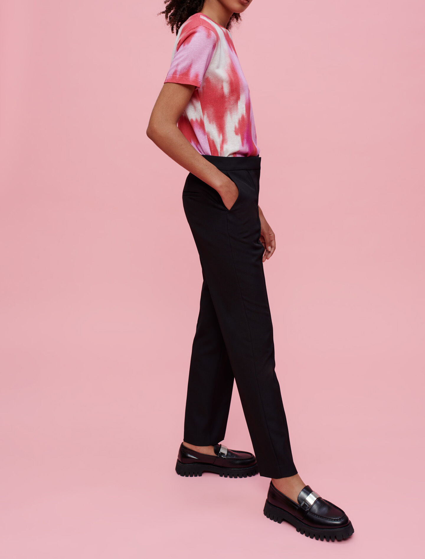Pantaloni negri de costum - Negru