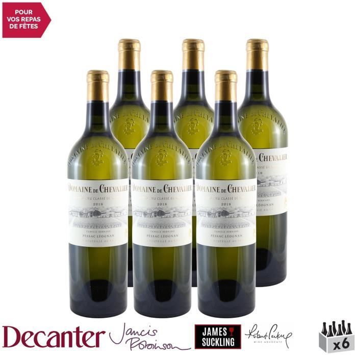 Domaine de Chevalier Blanc 2018 - Lot de 6x75cl - Vin Blanc de Bordeaux - Appellation AOC Pessac-Léognan - 94-100 Decanter -