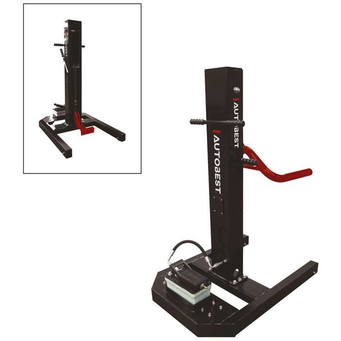 Colonne de levage mobile pneumatique 1,5 t - Ht maxi de levage 75cm - 5 hauteurs de travail sécurisées - 2 roues pivotantes