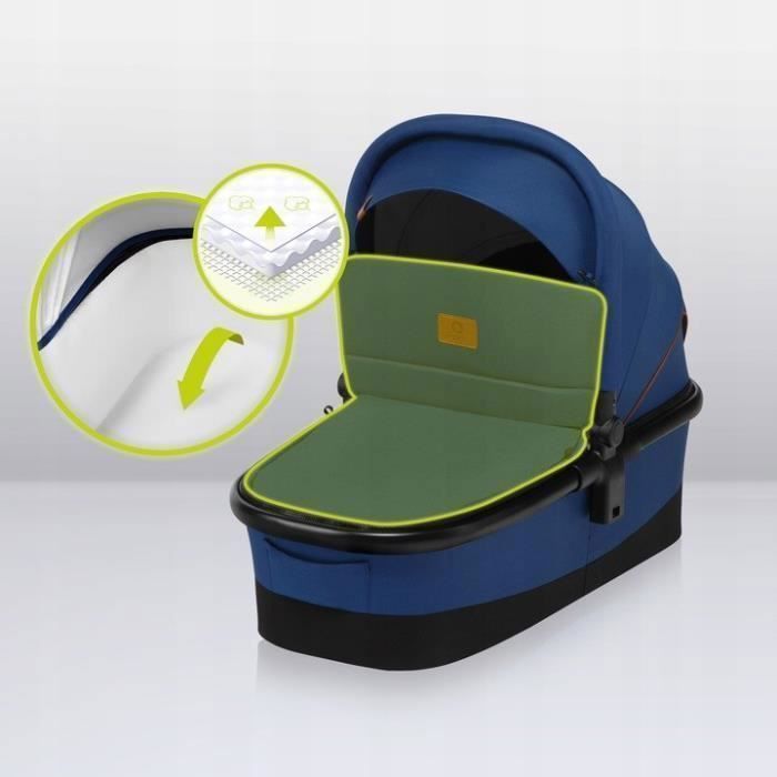 LIONELO Mika 2-in-1 Stroller - Stroller, Bassinet and Accessories Pack - Blue