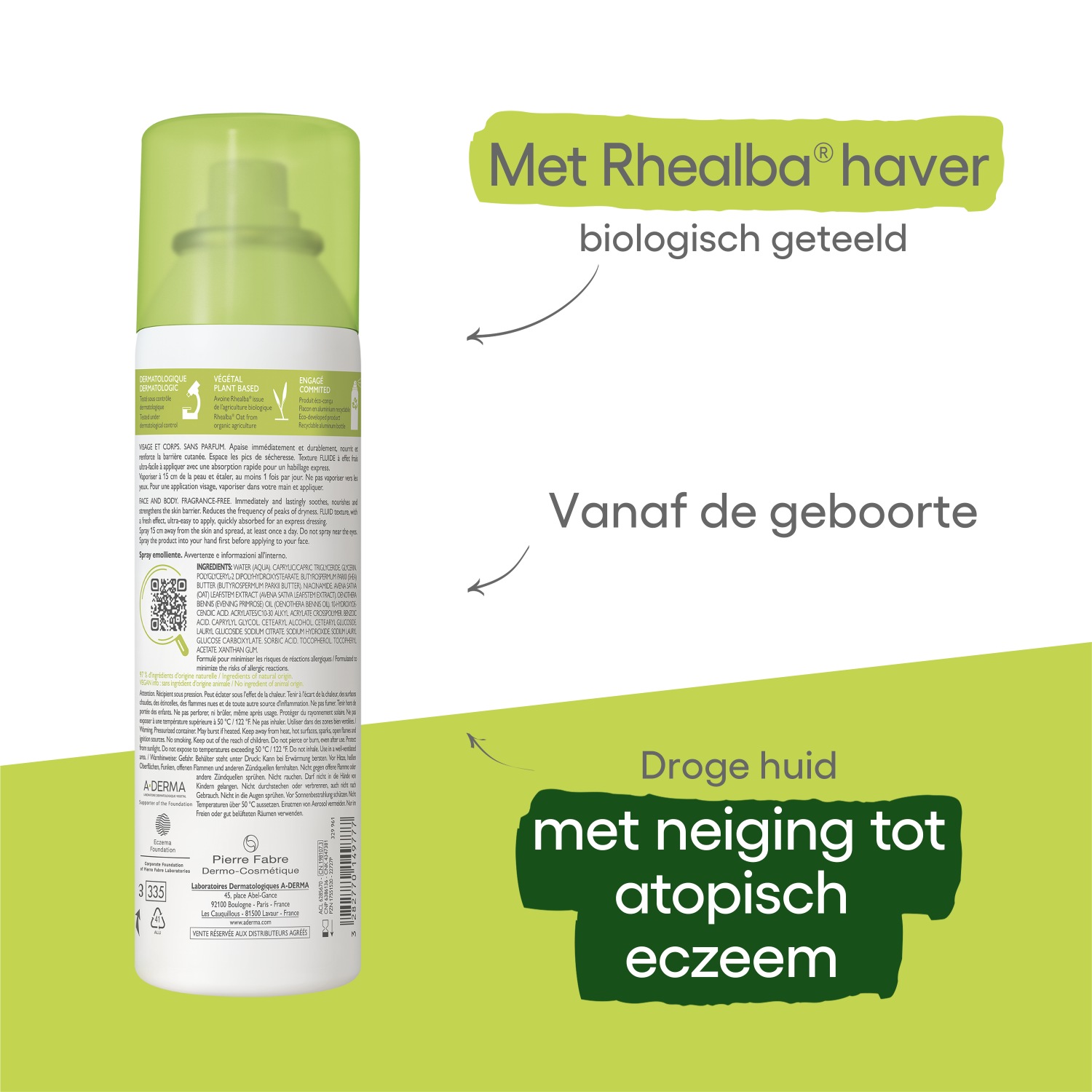 A-DERMA Exomega Control hydratační tělový sprej - 200 ml