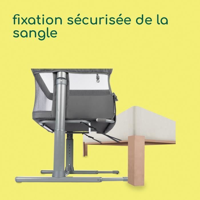 BEBECONFORT Zina Berceau Pliable Bebe & Cododo, 0-6 m (0-9 kg), 5 Positions, Matelas Inclinable, Mineral Graphite