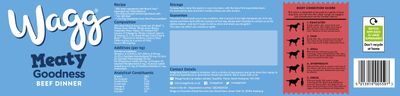Cena completa de carne de res Wagg Meaty Goodness para adultos