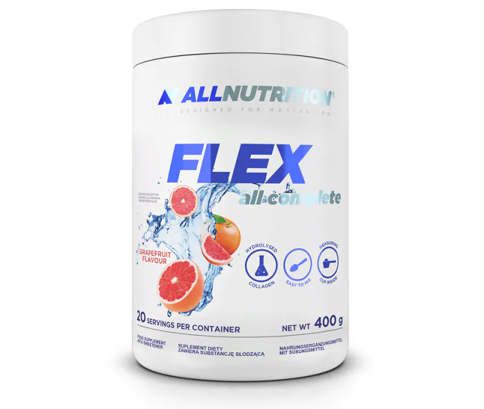 Allnutrition Flex All Complete, Preparat z kolagenem na wzmocnienie stawów, Smak grapefruit, Proszek