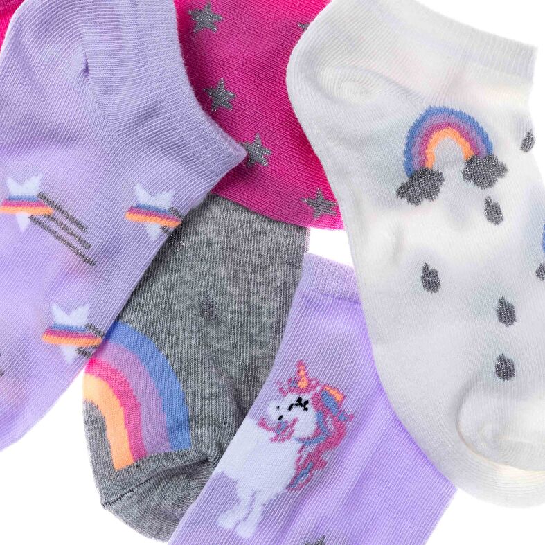 Șosete cu unicorni multicolori - Pachet de 5