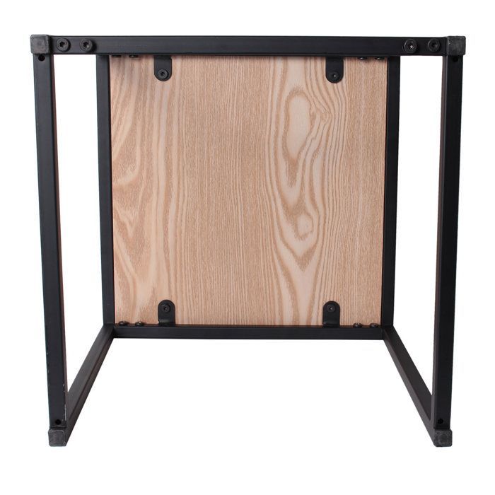 Lot De 3 Tables Gigognes - Home Deco Factory - Carrées - Marron Et Noir