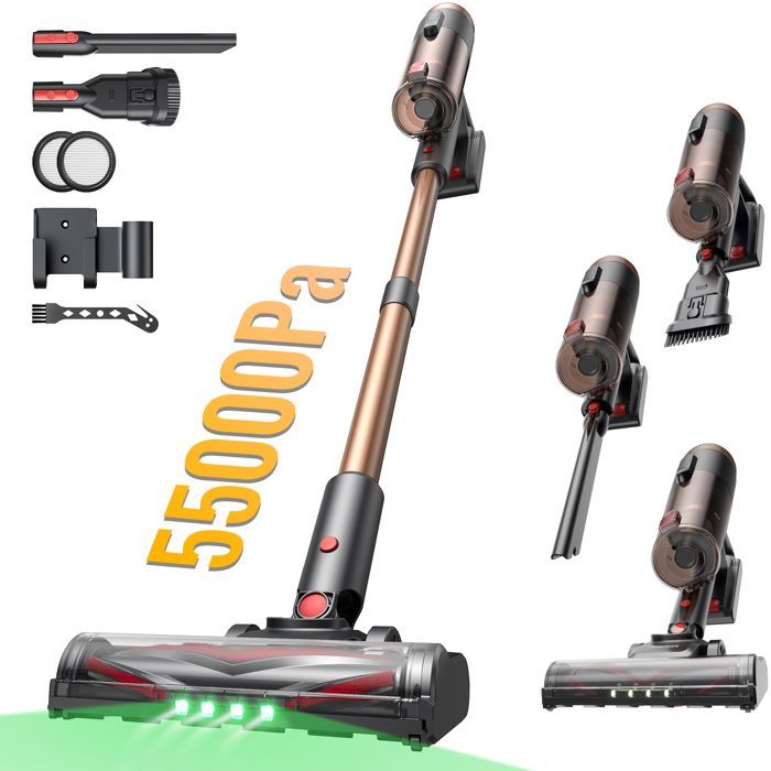 Aspiradora de mano inalámbrica Proscenic P11 - Ultra-Succión 55 kPa - Cepillo antienredos - Giro flexible de 180° - Diseño independiente