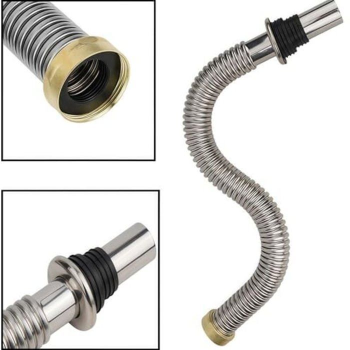 Manguera de desagüe flexible - OKZ - 60 cm - Acero inoxidable - Resistente a altas temperaturas - Fácil instalación