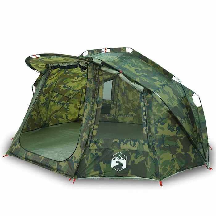 Tienda de campaña de camuflaje impermeable para 5 personas vidaXL, ideal para pesca, acampada, jardín o como refugio al aire libre (4009391)