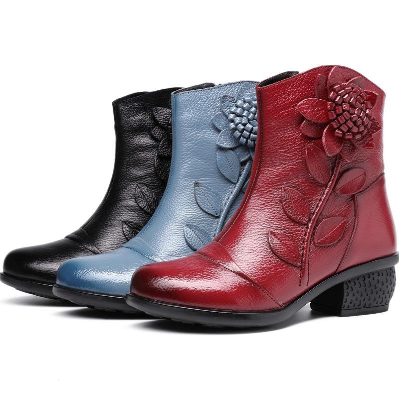 Zapatos de terciopelo, botas de cuero genuino para mujer, botas de invierno para la nieve, nueva llegada, zapatos de superestrella para mujer