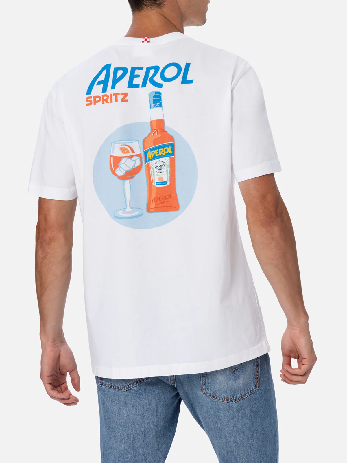 T-shirt da uomo in cotone con stampa Aperol Spritz fronte e retro | ED