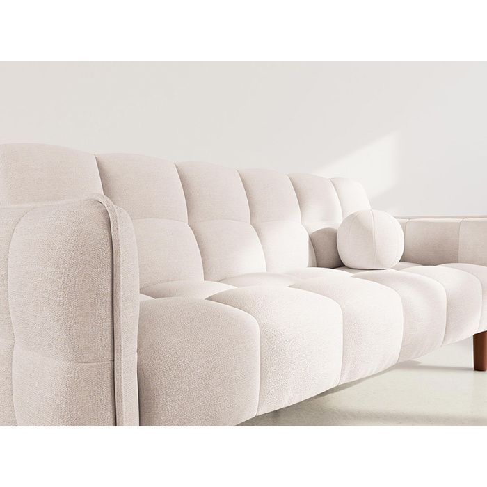 Adam - Divano letto a 2 posti con meccanismo click-clack in tessuto testurizzato - Beige
