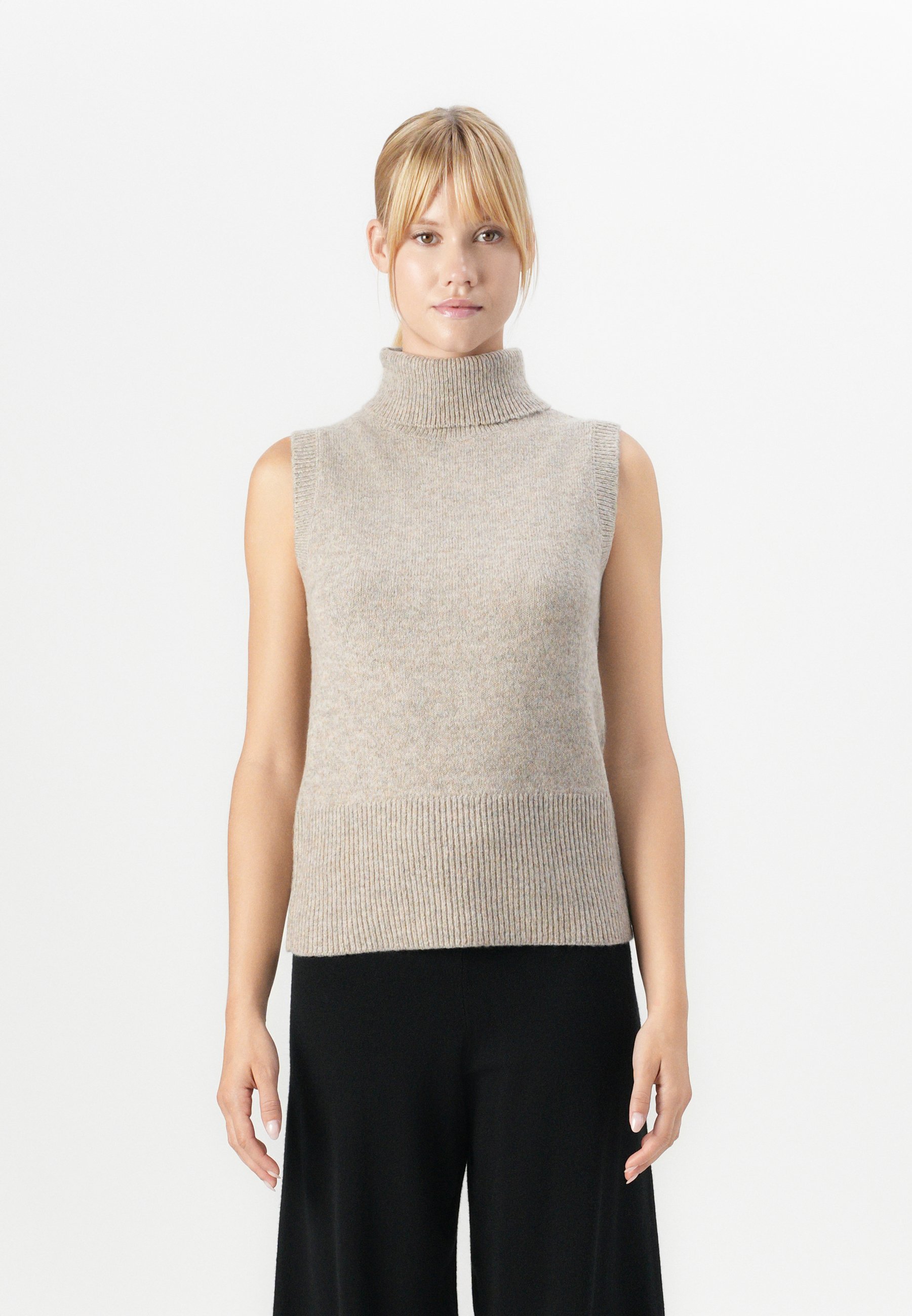 VILA VILOLO ROLLKNOPF - Pullover - Naturmeliert
