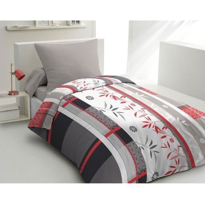 Microfiber Bedding Set - HOME LINGE PASSION - SHIZUOKA - Duvet Cover 140 x 200 cm + 1 Pillowcase 63 x 63 cm - Blue