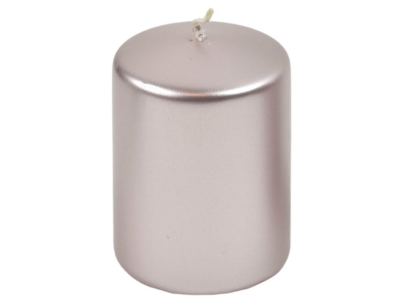 Świeca pieńkowa Metalik 9 cm różowa