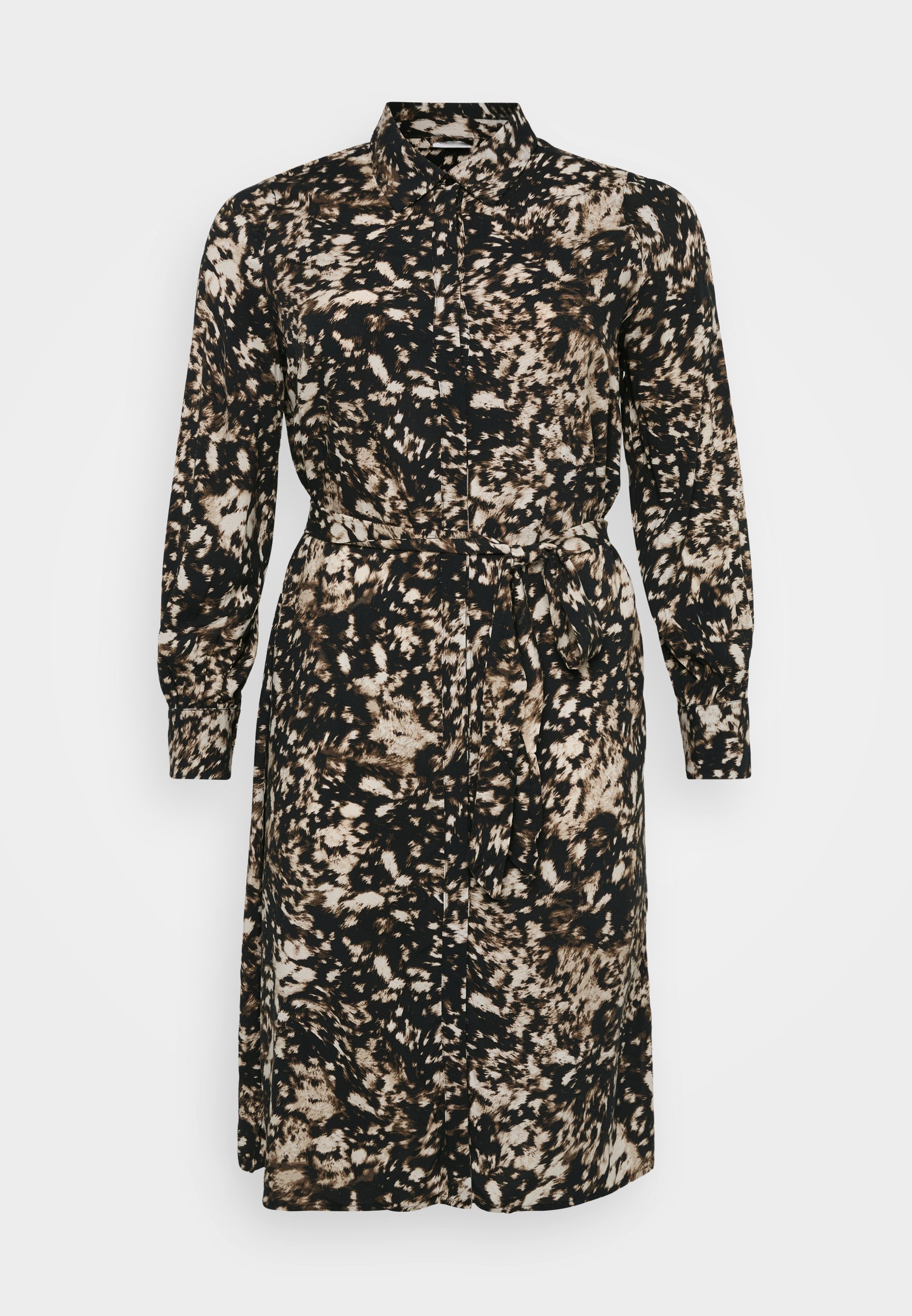 ONLY Carmakoma CARFIONE LIFE SHIRT CALF DRESS - Overhemdjurk - zwart