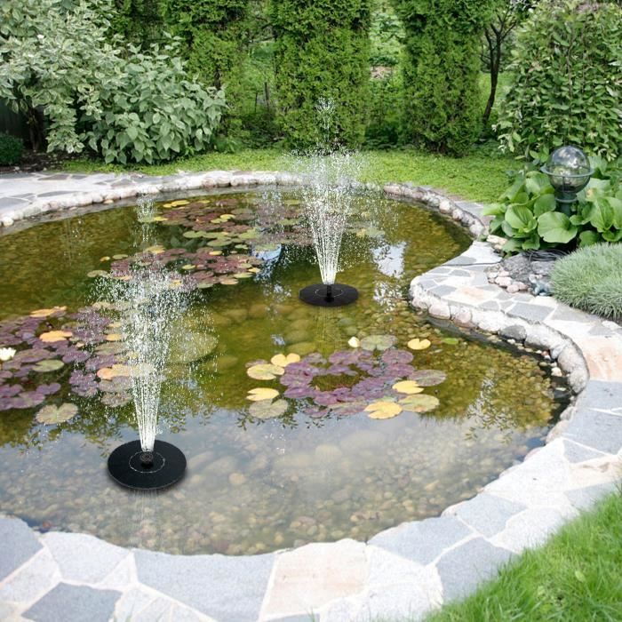 AUFUN 1.4W ronde fonteinpomp op zonne-energie, upgrade voor zonnepomp, vijverpomp, drijvende waterpomp voor de tuin, rond
