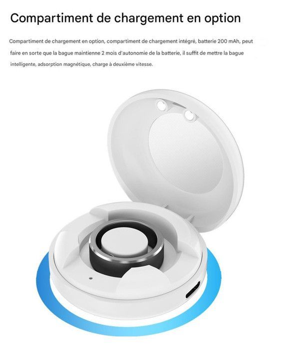 Waterproof Smart Ring, Activity Tracker, Fitness Coach, Health Monitoring, Heart Rate, Sleep, Stress, Grey, Size 8