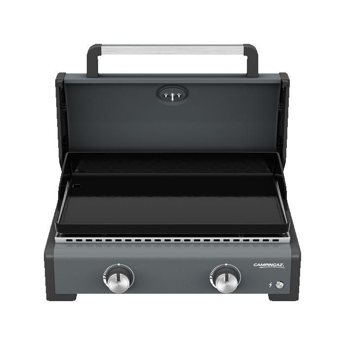 Plancha à gaz - CAMPINGAZ - Sigma 2 Cook - Couvercle avec thermomètre - Plaque fonte émaillée 58x36 cm - 2 brûleurs Blue Flame