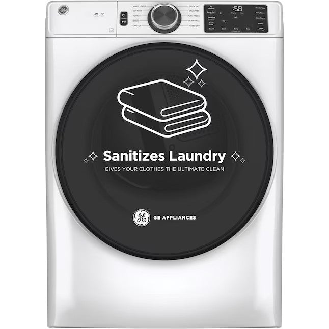 GE 7,8-Kubikfuß-Stapelbarer Smart-Elektro-Wäschetrockner (Weiß) ENERGY STAR