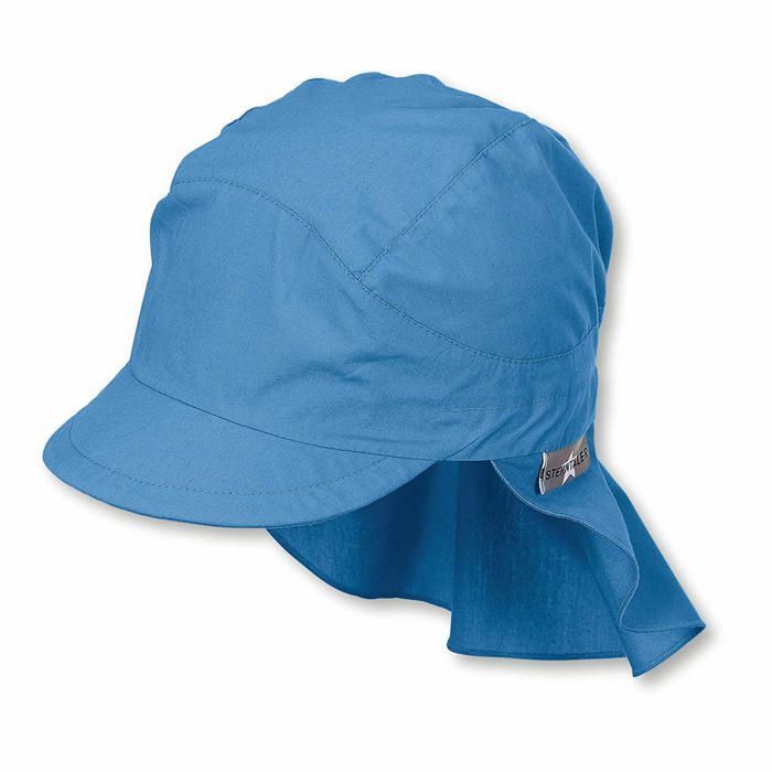 Sterntaler baby boy hat with visor and neck protector, 100% cotton, size 49 (12-18 months)