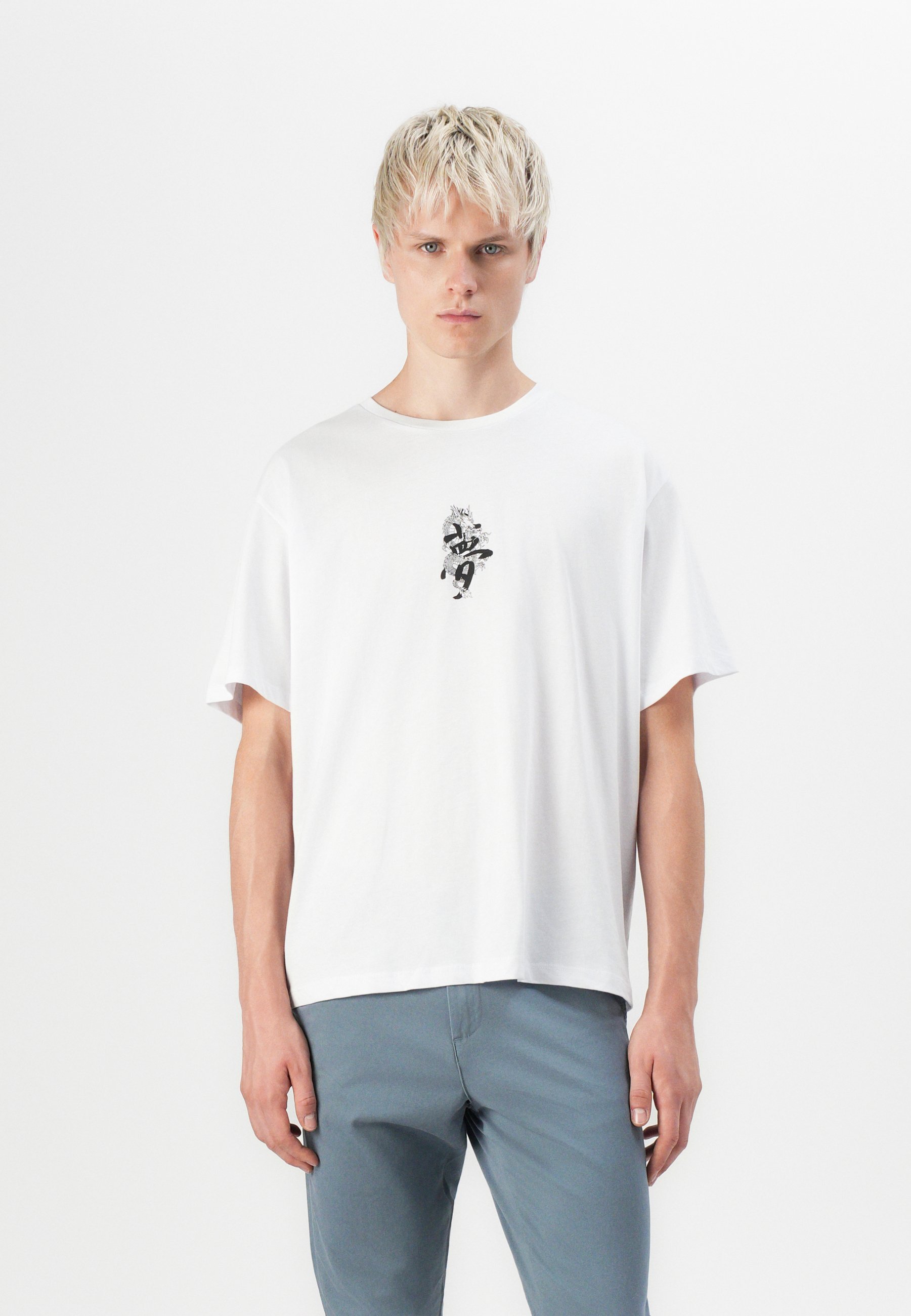 Jack & Jones JJMIKO T-shirt met ronde hals - T-shirt met print - wit