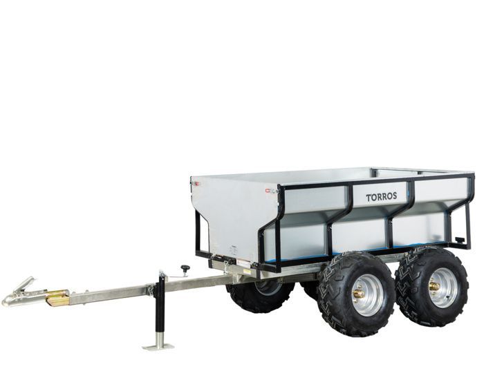 Remolque basculante Torros AHR1050B de 4 ruedas, 1000 kg, doble eje, galvanizado, 1770x1070x580 mm
