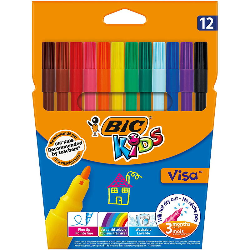 BIC tuschpenna 12-pack barn Visa färg 880 BIC
