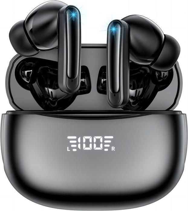 Ecouteurs sans Fil Sport - Bluetooth 5.3 - Réduction du Bruit ANC et ENC - 45H d'Autonomie-Écran LED - Noir