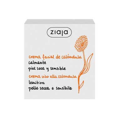 Ziaja Calendula veido kremas, raminamasis drėkinamasis kremas sausai ir jautriai odai, 50 ml