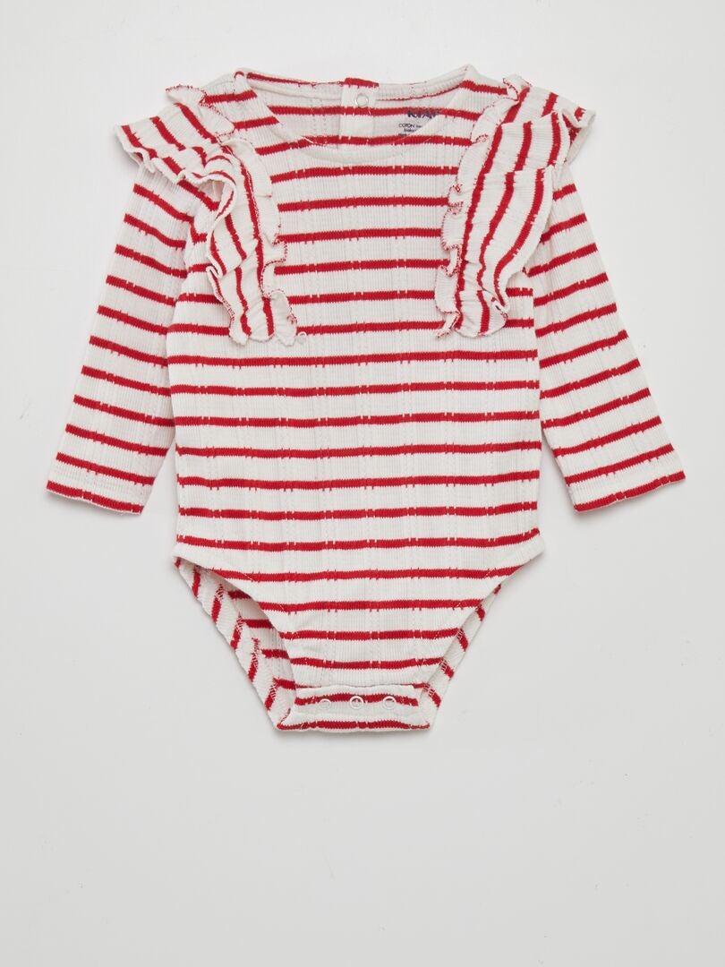 Body com bordado inglês - VERMELHO