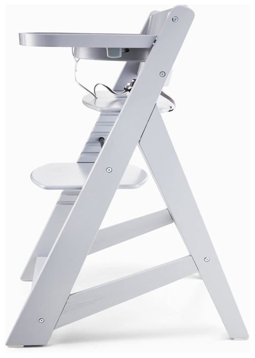 Moby-System High Chair for Babies 6+ Months | 12 Adjustable Seat Positions | Detachable Tray, Cushions & 3-Point Harness - Grey