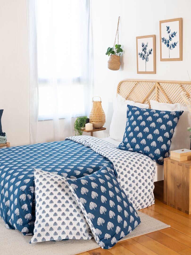 Juego de cama estampado - doble - AZUL