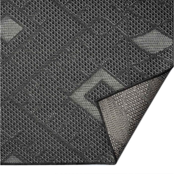 Tappeto da esterno - VIMODA - 160 cm - Grigio - Sintetico - Antimacchia