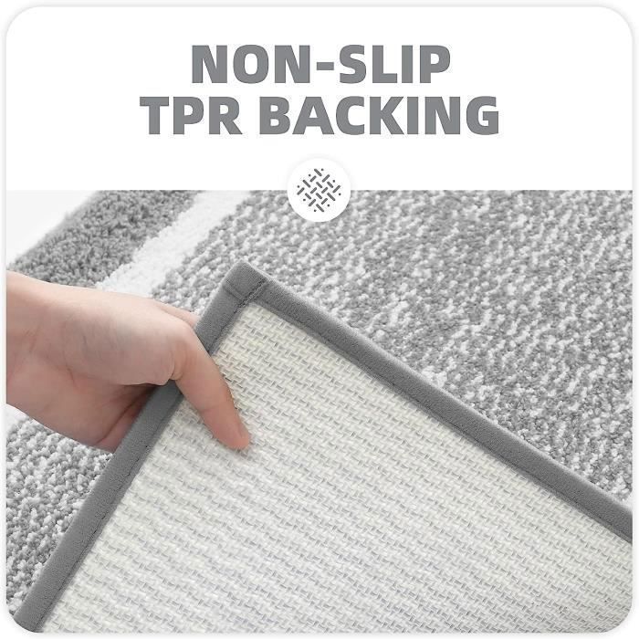 Tapis de Bain Antidérapant,Tapis Salle de Bain Moelleux en Microfibre,Tapis de Douche Absorbant Lavable en Machine,40 x 60 cm,Gris