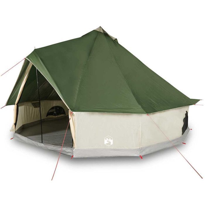 vidaXL Groene Waterdichte Tipi Familietent voor 10 personen, Tent, Tuintent, Buitenverblijf, Kampeertent, Schuilplaats 94594