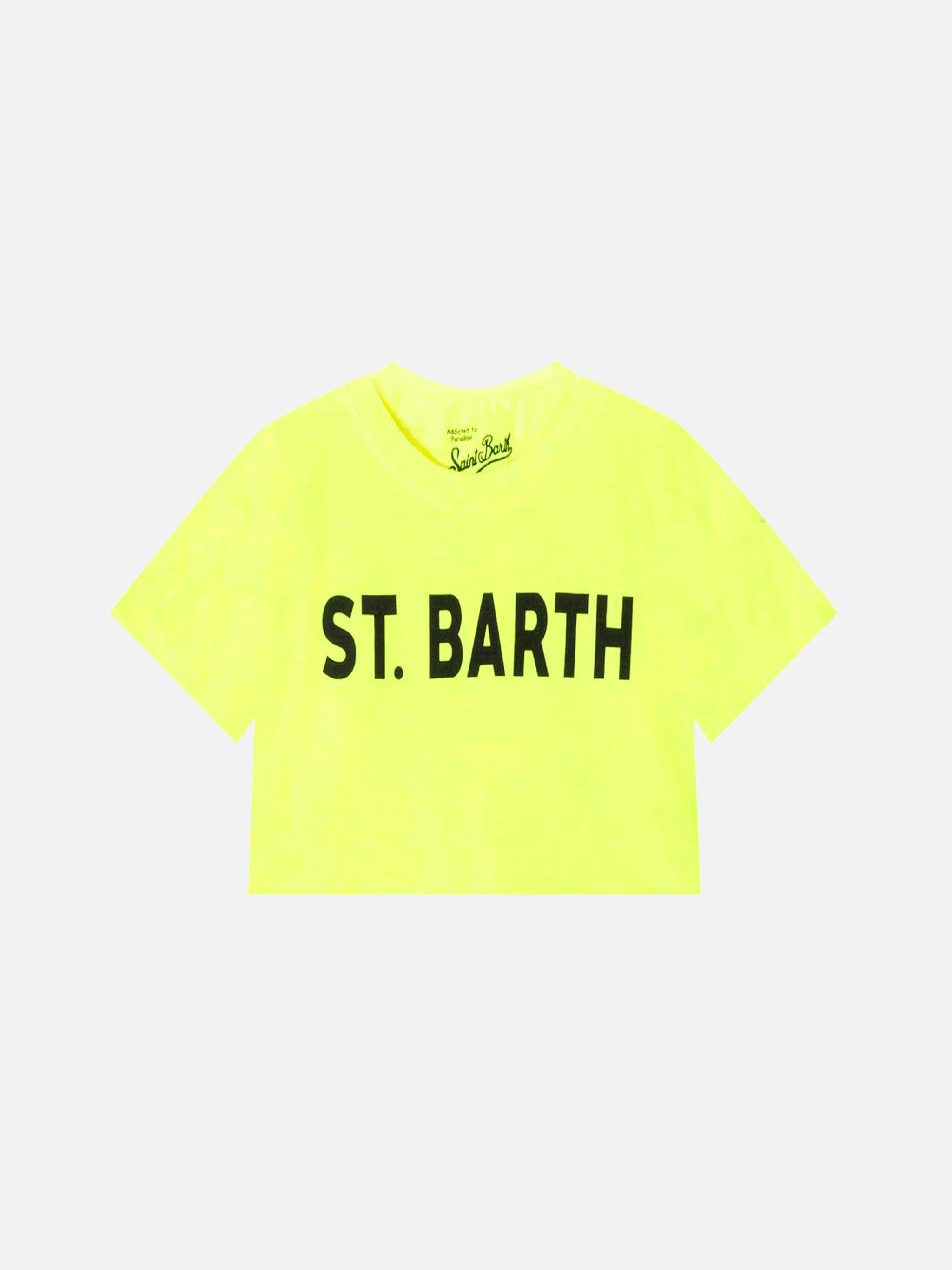 Kurzes Baby-T-Shirt in Neongelb