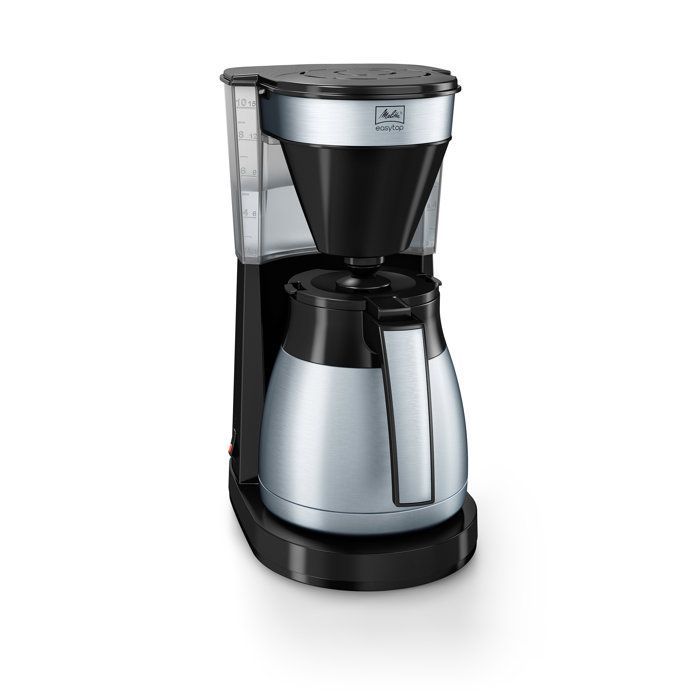 Cafétière filtre MELITTA Easy Top Therm II Steel - Noir - 10 tasses - Porte-filtre compatible lave-vaisselle